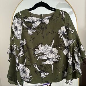 Anthropologie Isla Maude Green Blouse